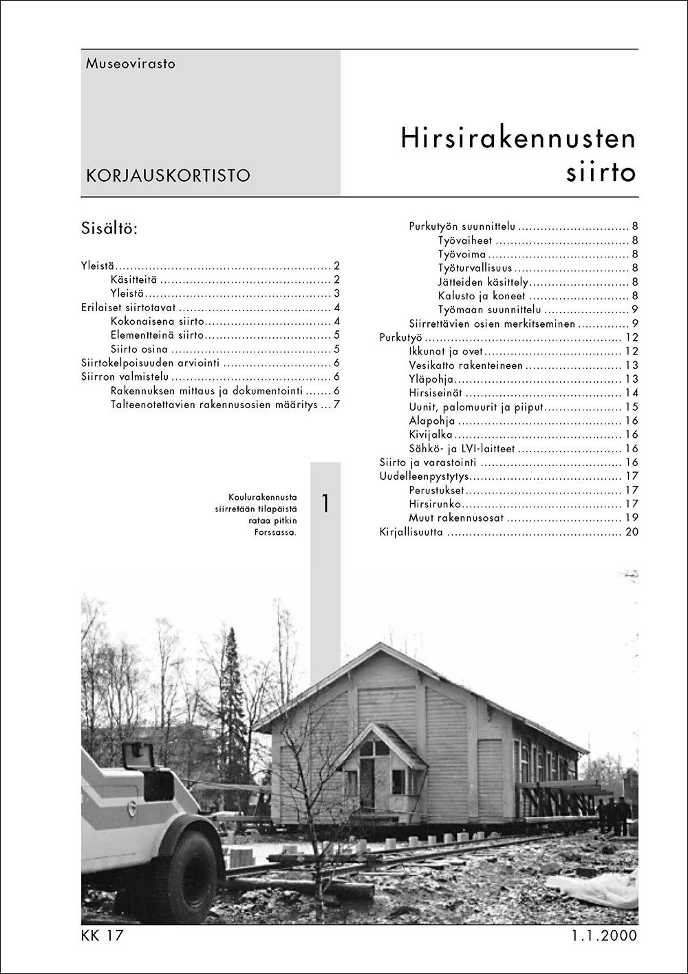 Korjauskortin numero 17 etusivu.